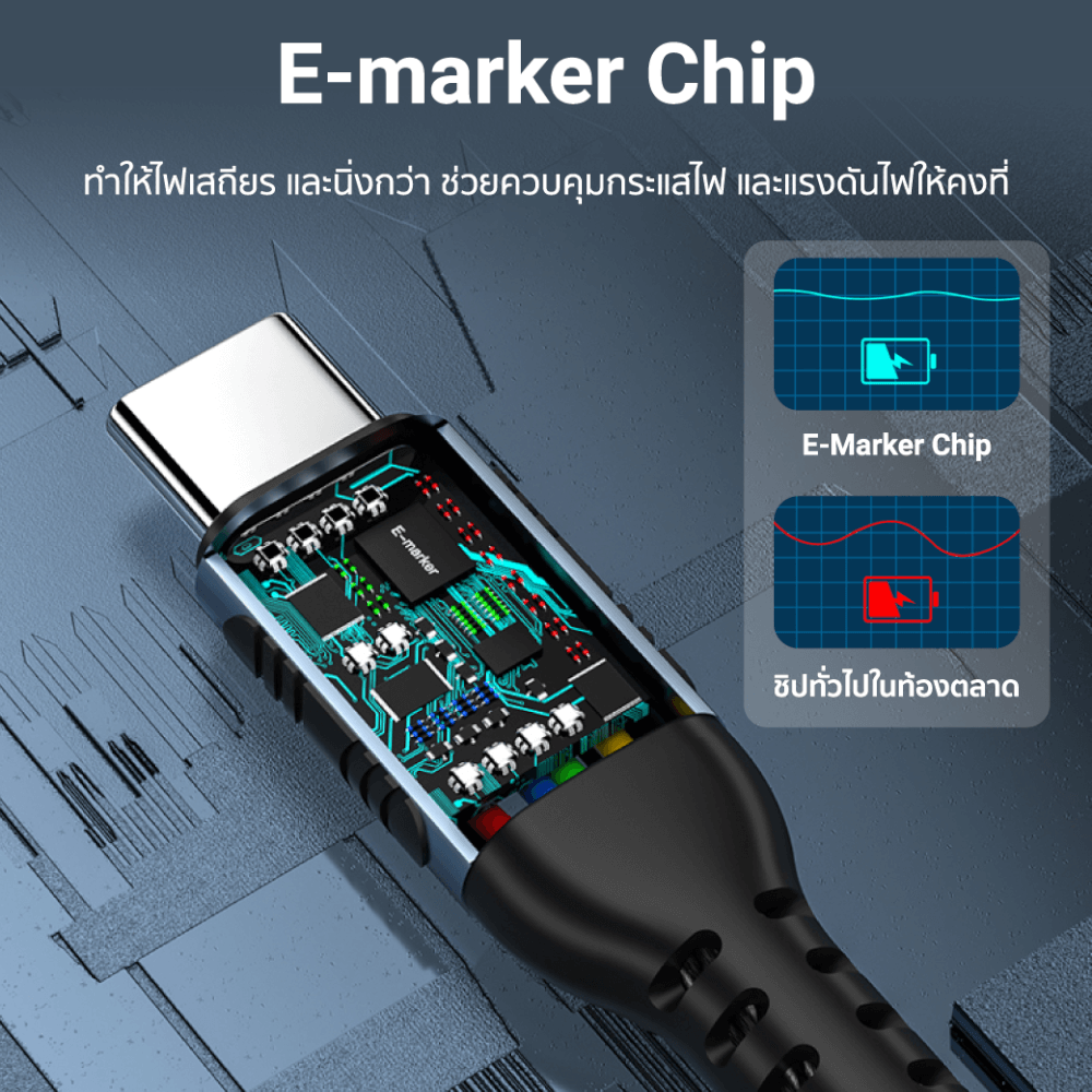 สายชาร์จเร็วไนลอนถัก ZTEC รุ่น ZC312 USB-C to USB-C ยาว 2 เมตร สีดำ (รองรับเทคโนโลยี QC , PD)