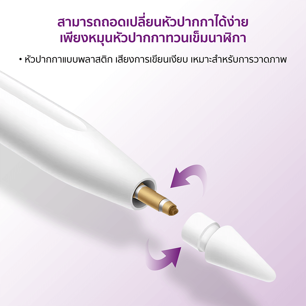 ปากกาสไตลัส ZTEC Pencil Stylus Pen รองรับชาร์จ Magnetic Charger สำหรับ iPad_6