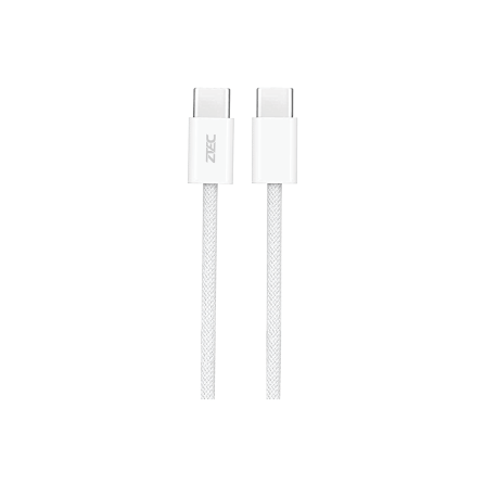 สายชาร์จเร็ว ZTEC รุ่น ZC321 USB-C to USB-C 3A 60W 1 เมตร สีขาว (รองรับเทคโนโลยี PD และ QC)_0