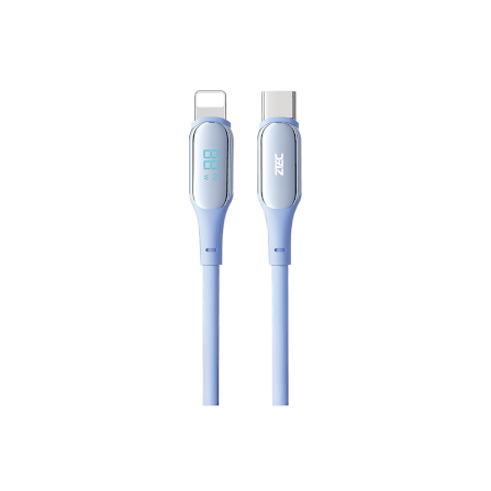 สายชาร์จเร็วซิลิโคน ZTEC รุ่น ZL541 27W ยาว 1.5 เมตร สีฟ้า (รองรับชาร์จเร็ว PD)_1
