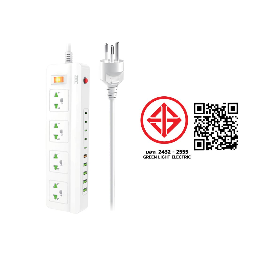 รางปลั๊กไฟ อเนกประสงค์ ZTEC ZE100 POWER ใช้งานพร้อมกันได้ถึง 14 อุปกรณ์_11