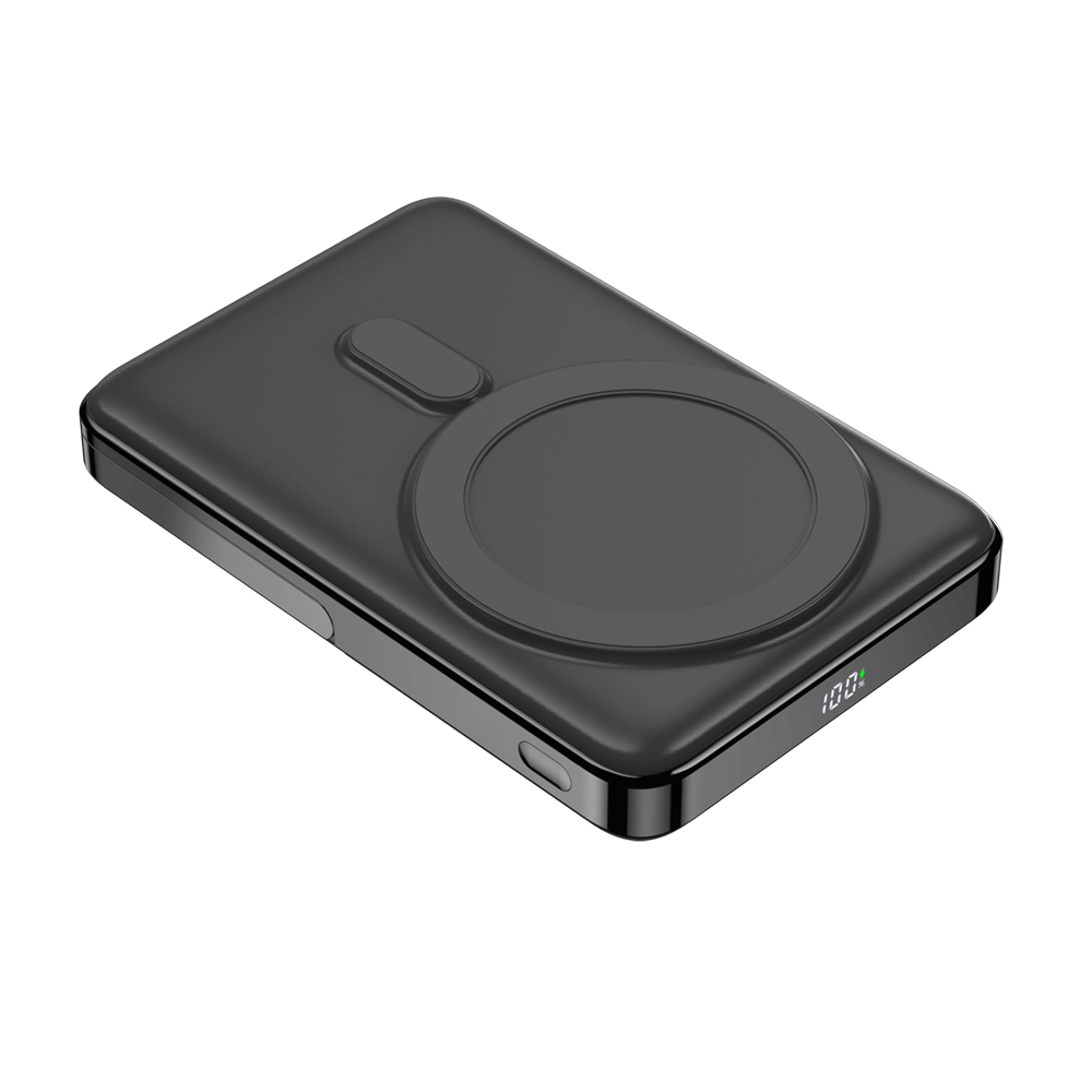 แบตเตอรี่สำรอง Pisen TP-D080-GRY 10,000mAh PowerMag แบบดิจิตอลแม่เหล็ก 2in1 สีดำ