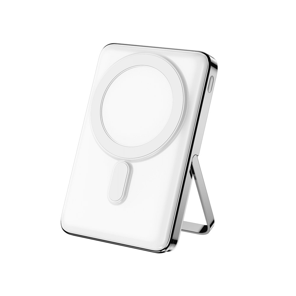 แบตเตอรี่สำรอง Pisen TP-D080-WHT 10,000mAh PowerMag แบบดิจิตอลแม่เหล็ก 2in1 สีเงิน