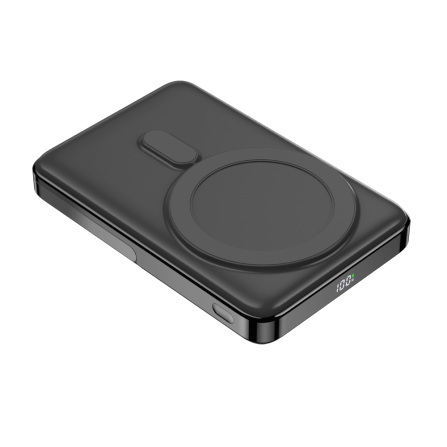 แบตเตอรี่สำรอง Pisen TP-D080-GRY 10,000mAh PowerMag แบบดิจิตอลแม่เหล็ก 2in1 สีดำ_1