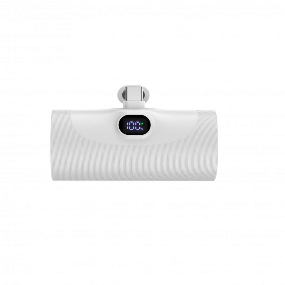 แบตเตอรี่สำรองแบบเสียบชาร์จ UVOLT MINI UVP05-C-WHT (EH1) USB-C 5,000MAH สีขาว รองรับ PD 20W (จอแสดงผลดิจิตอลLED)