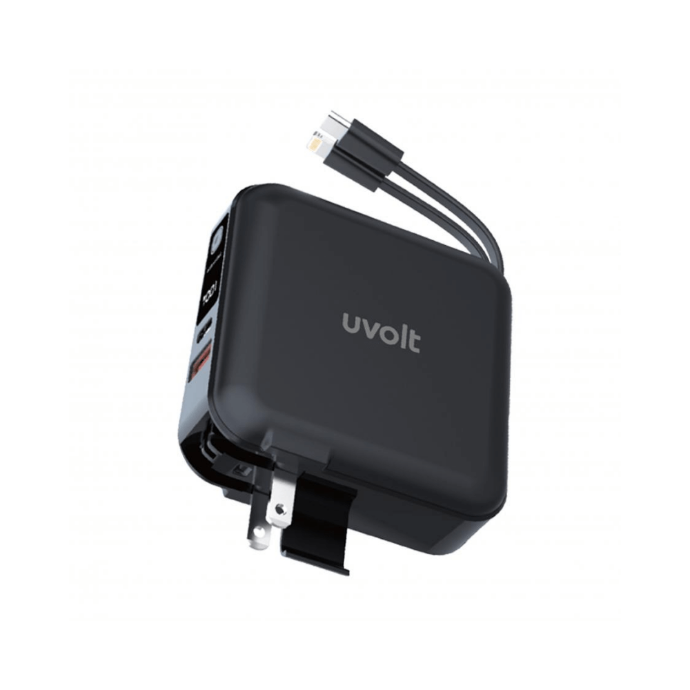 แบตเตอรี่สำรอง UVOLT EP15AC-01-BLK (EP-P102) 3IN1 15,000 MAH สีดำ รองรับ FAST CHARGE,PD 20W (มีสายในตัว)