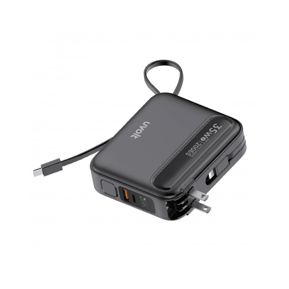 แบตเตอรี่สำรอง UVOLT UVP20AC-01-BLK (EP-P203) 3IN1 20,000MAH สีดำ รองรับชาร์จเร็วสูงสุด 35W