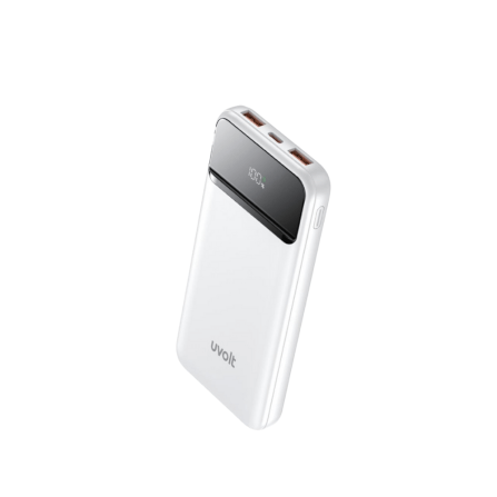 แบตเตอรี่สำรอง UVOLT EP11PD-WHT (EP-P104) 10,000 MAH สีขาว (PD20W I QC3.0 หน้าจอ LED)