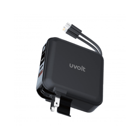แบตเตอรี่สำรอง UVOLT EP15AC-01-BLK (EP-P102) 3IN1 15,000 MAH สีดำ รองรับ FAST CHARGE,PD 20W (มีสายในตัว)