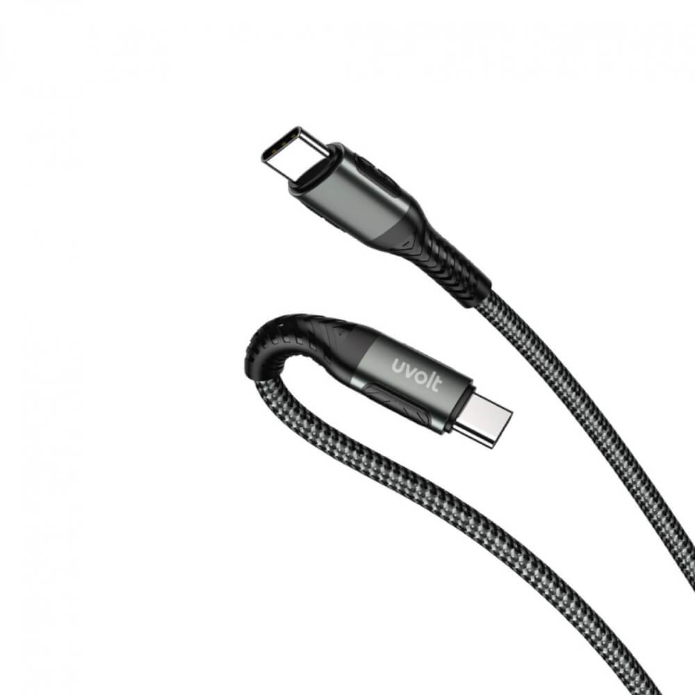 สายชาร์จฝ้ายถัก UVOLT WC-104C USB-C TO USB-C 3A ยาว 1.2 เมตร (ฝ้ายถัก 2 ชั้น)