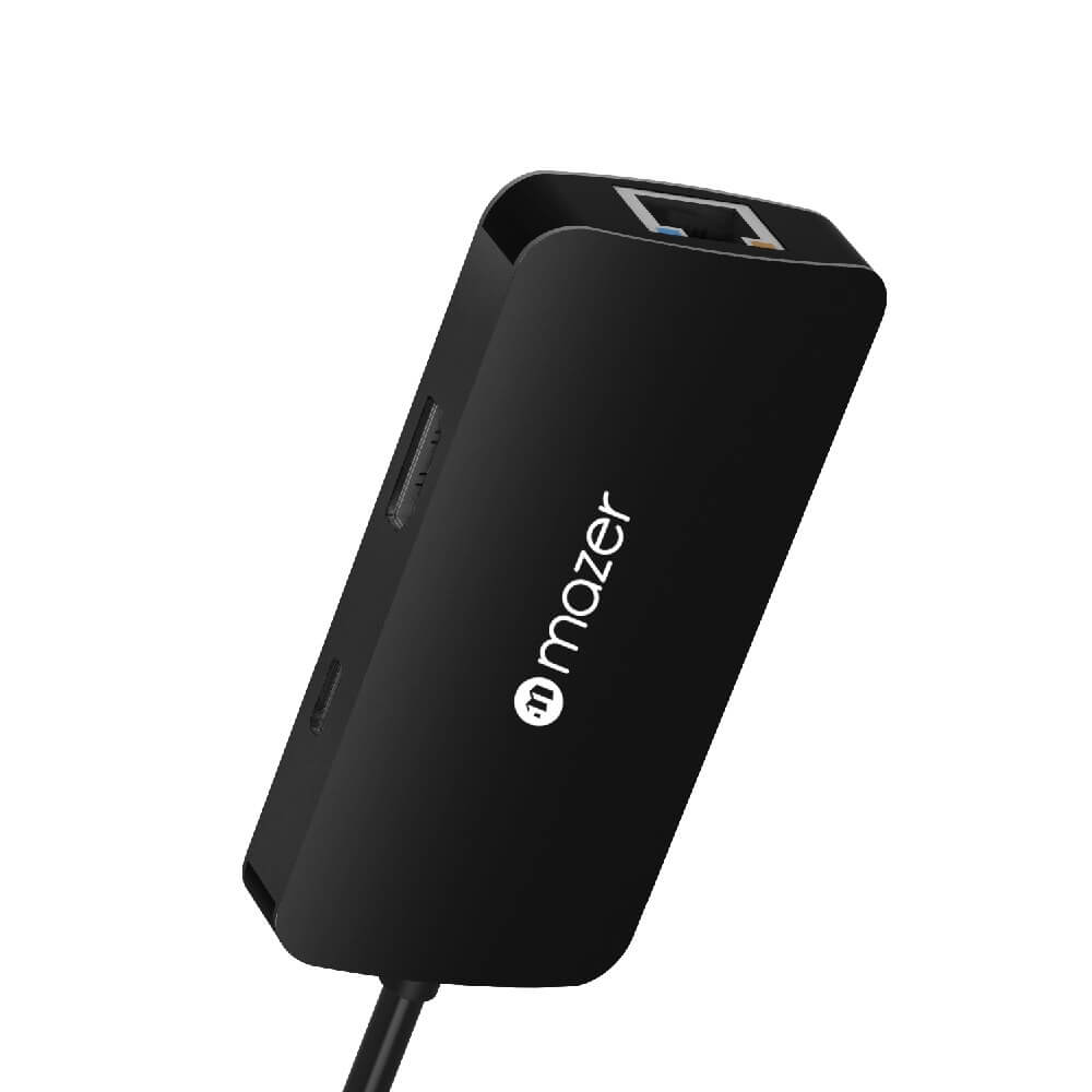 อุปกรณ์เชื่อมต่อ ยูเอสบี-ซี มีเดีย ฮับ MAZER M-UC2MULTI4060-BK MAZER USB-C 6-IN-1 HUB