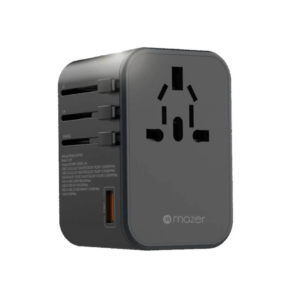 หัวแปลงปลั๊กไฟ MAZER M-IFTRAVEL165PD รองรับชาร์จเร็ว 65 วัตต์