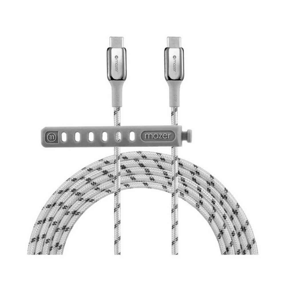 สายชาร์จ USB-C TO USB-C MAZER M-PL3PRO-240C125-WH 3IN1 ยาว 1.25 เมตร สีขาว