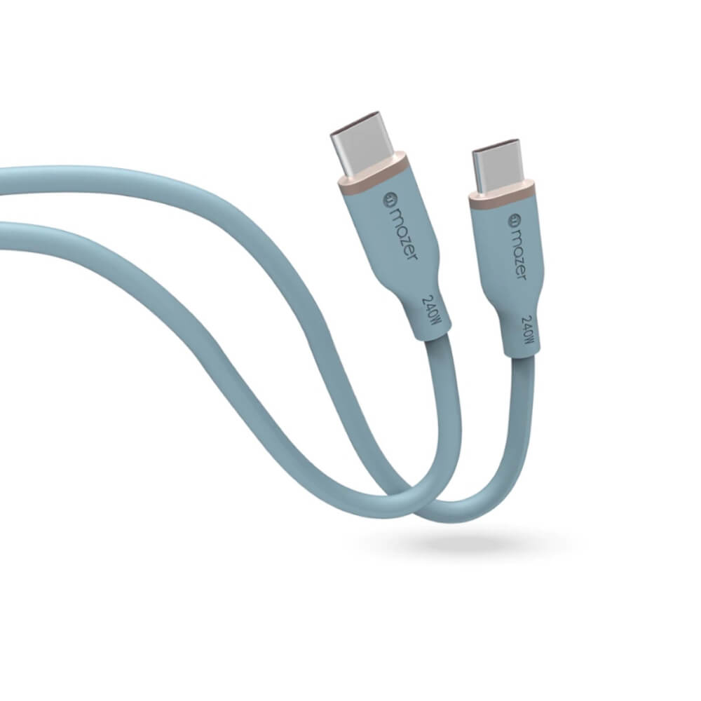 สายชาร์จ USB-C TO USB-C MAZER M-FLEX-C265-BL 60 วัตต์ ยาว 2 เมตร สีฟ้า