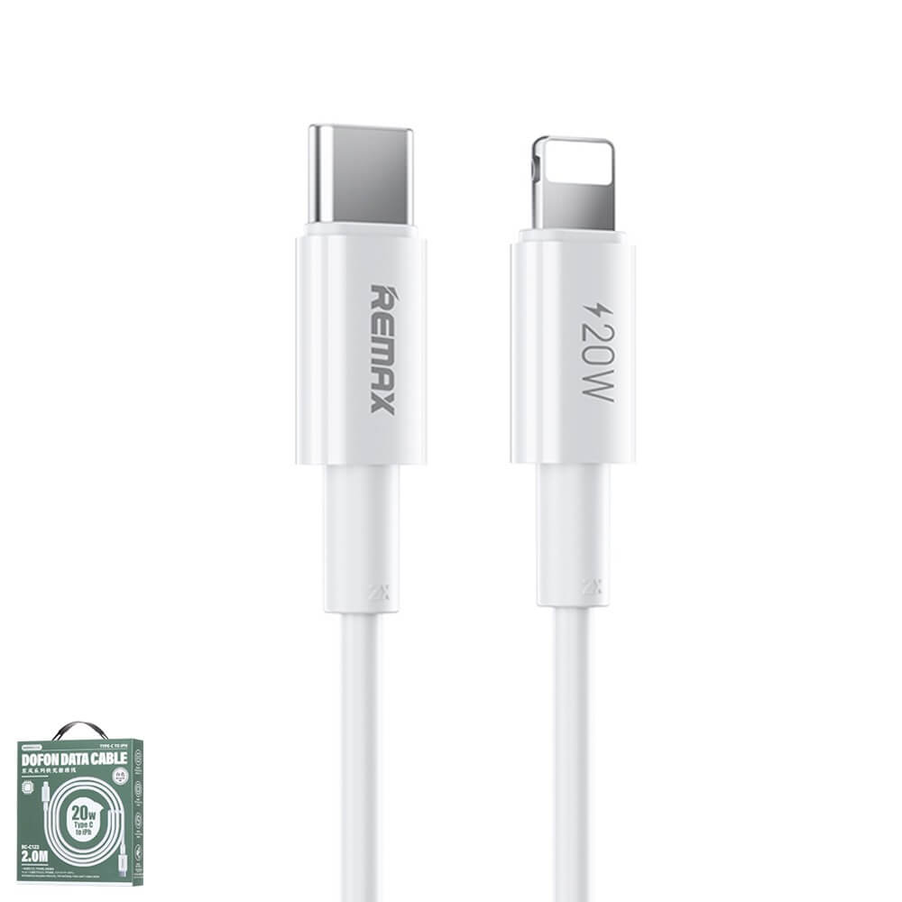 สายชาร์จ USB-C to Lightning REMAX RC-C123-WHT 20W ยาว 2 เมตร สีขาว