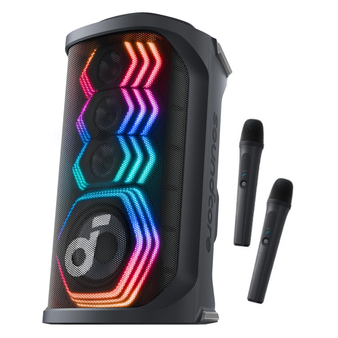 ลำโพงปาร์ตี้ 200W SOUNDCORE RAVE 3S A31A3 พร้อมไมค์ไร้สาย 2 ตัว ลำโพงคาราโอเกะ AI ตัดเสียงร้อง