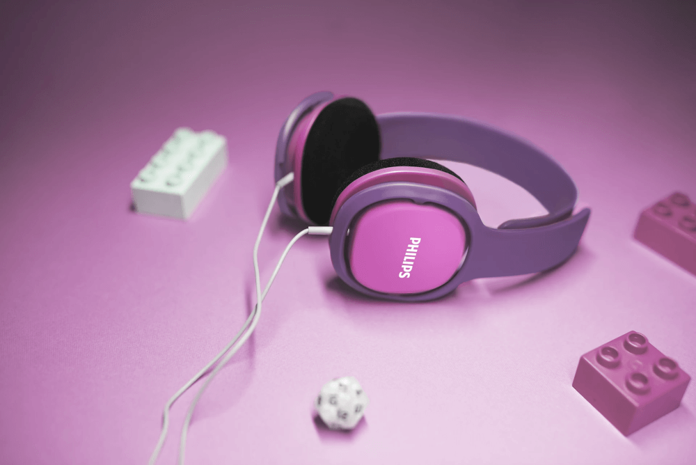 หูฟังสำหรับเด็ก PHILIPS SHK2000PK/00 ขั้วต่อ 3.5 มม. สายยาว 1.2 เมตร สีม่วงชมพู_1