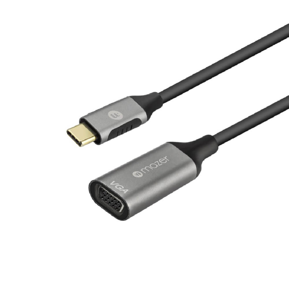 อุปกรณ์เชื่อมต่อ ยูเอสบี-ซี มีเดีย ฮับ MAZER M-USBCAL351-GY ALU USB-C TO VGA 1080P ADAPTER GRY
