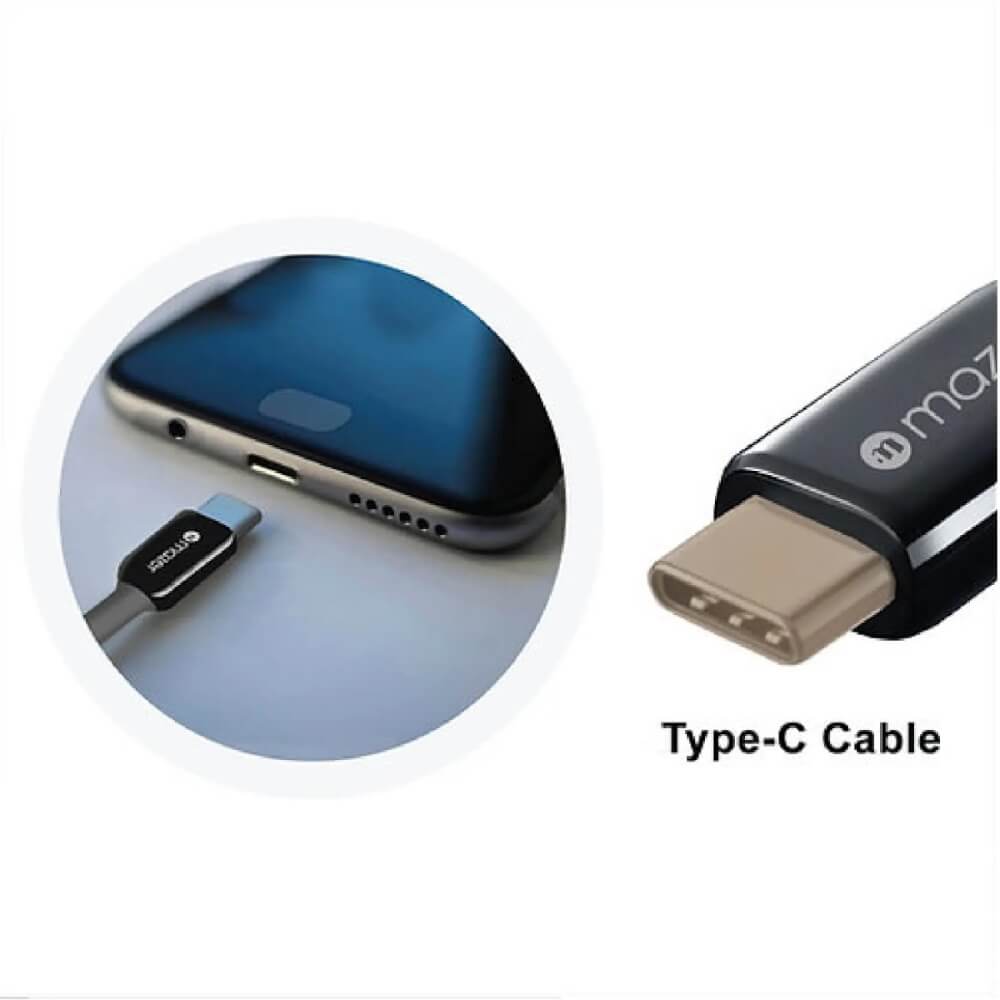 สายชาร์จ USB-A TO USB-C MAZER M-PL3PRO-A2C250-BK 60 วัตต์ ยาว 2.5 เมตร สีดำ