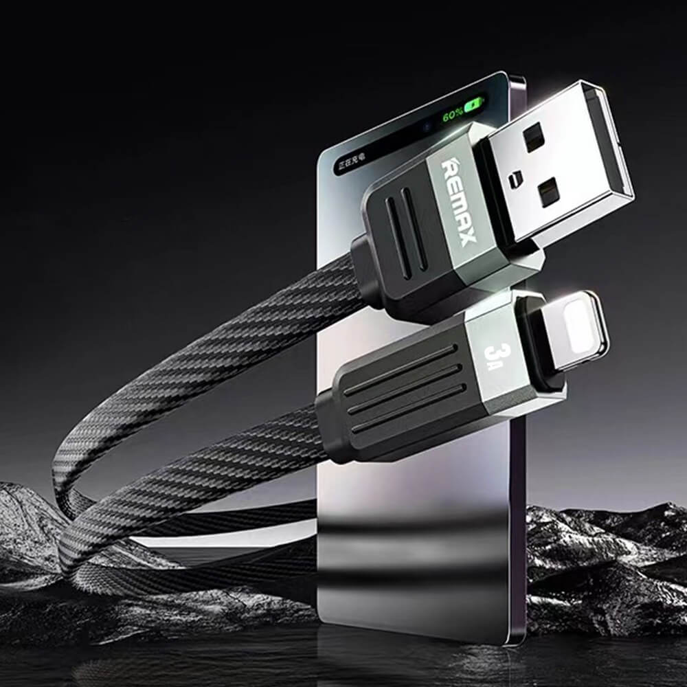 สายชาร์จ USB-A to Lightning REMAX RC-C085-BLK 3A ยาว 1 เมตร สีดำ