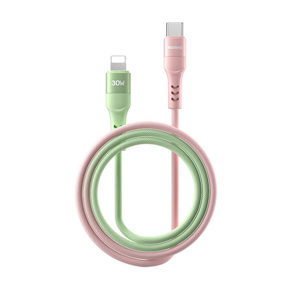 สายชาร์จ USB-C to Lightning REMAX CB16-GRNPNK 30W ยาว 1.2 เมตร สีเขียว/ชมพู