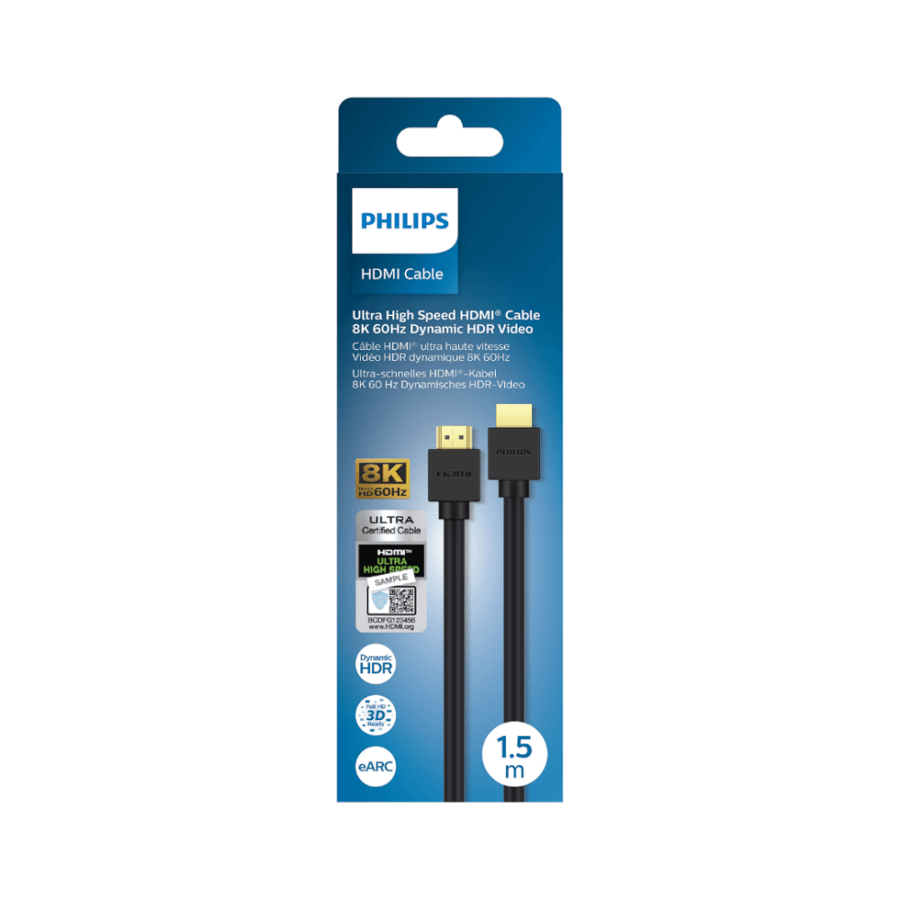 สายเคเบิล HDMI PHILIPS SWV9431C/00 คมชัดระดับ ULTRA HD 8K ความยาว 1.5 เมตร