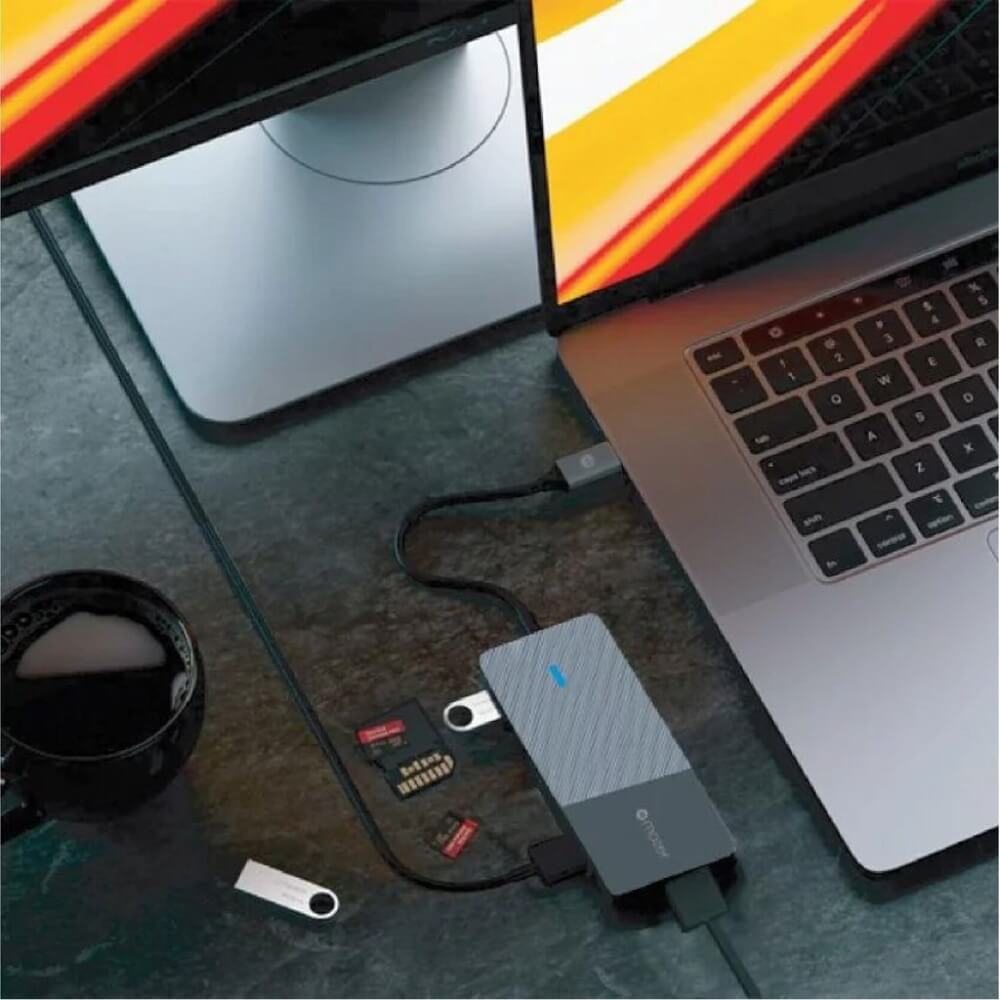 อุปกรณ์เชื่อมต่อ ยูเอสบี-ซี มีเดีย ฮับ MAZER M-UC2MULTI7005-BK HUB MULTI 8 IN 1 PD3.0 100W