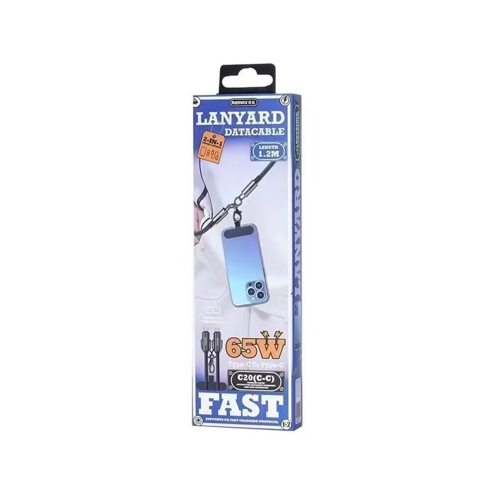 สายชาร์จ USB-C to USB-C REMAX C20-BLK 2in1 65W ยาว 1.2 เมตร สีดำ