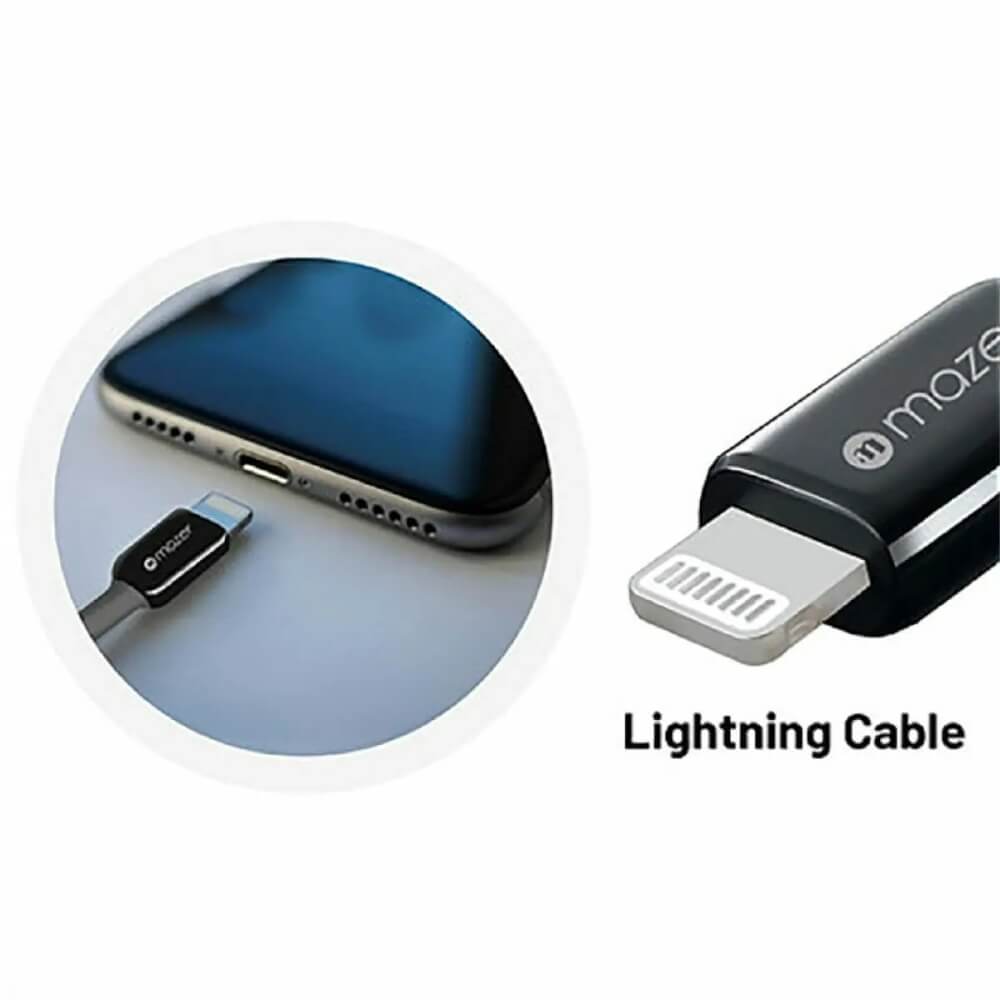 สายชาร์จ LIGHTNING MAZER M-PL3PRO-A2L250-BK ยาว 2.5 เมตร สีขาว