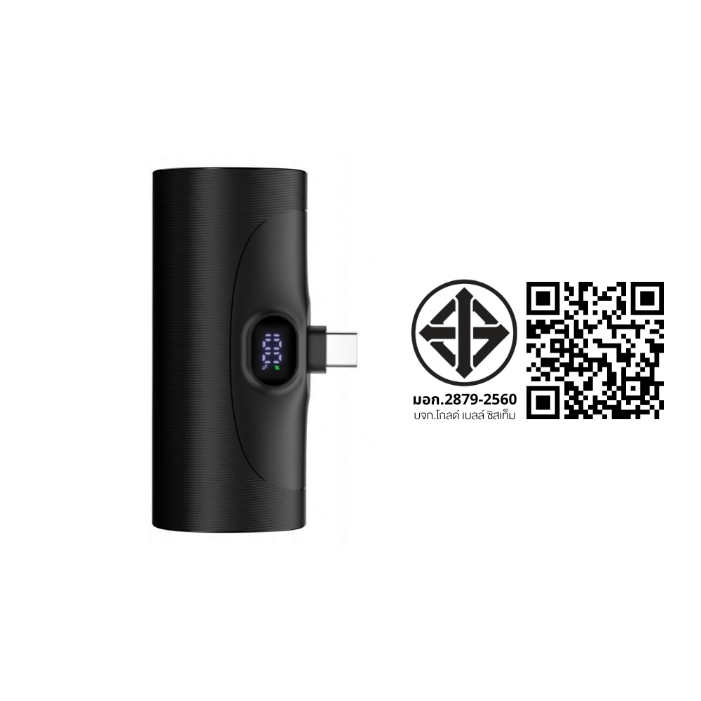 แบตเตอรี่สำรองแบบเสียบชาร์จ UVOLT MINI UVP05-C-BLK (EH1) USB-C 5,000MAH สีดำ รองรับ PD 20W (จอแสดงผลดิจิตอลLED)_3