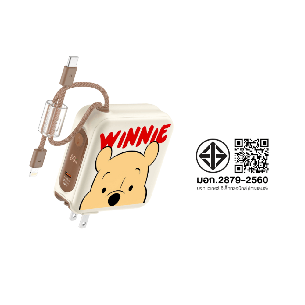 แบตเตอรี่สำรอง VEGER W1514 (VPC15-02PD-PROW3) ความจุ 15,000 MAH ลายหมีพูห์_11