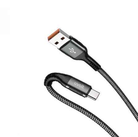 สายชาร์จฝ้ายถัก UVOLT WC-103C USB-A TO USB-C 3A ยาว 1.2 เมตร (ฝ้ายถัก 2 ชั้น)_0