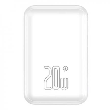 แบตเตอรี่สำรอง Pisen TP-D111-WHT 10,000mAh ชาร์จไร้สาย ชาร์จเร็วสูงสุด 20 วัตต์ PowerMag สีขาว_0