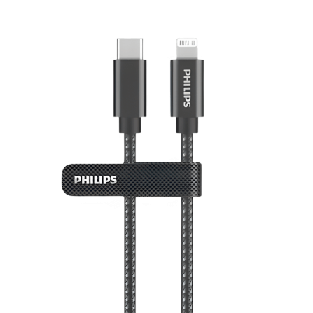สายชาร์จ PHILIPS รุ่น DLC5030L/00 USB-C TO LIGHTNING สีดำ ยาว 1 เมตร_0