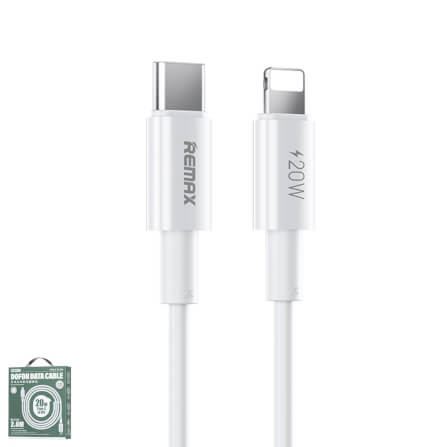 สายชาร์จ USB-C to Lightning REMAX RC-C123-WHT 20W ยาว 2 เมตร สีขาว_0