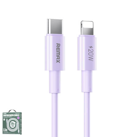 สายชาร์จ USB-C to Lightning REMAX RC-C123-PUR 20W ยาว 2 เมตร สีม่วง_0