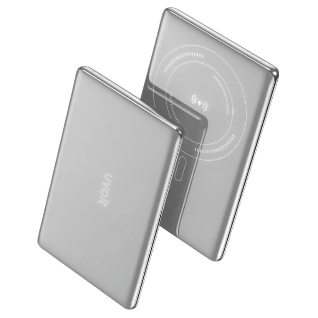 แบตเตอรี่สำรอง UVOLT UVP05W-02 (UP0501) 5,000MAH ชาร์จไร้สาย แม่เหล็ก รองรับ 3C สีเทา_0