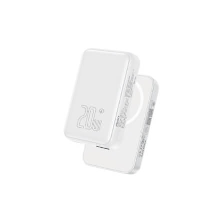 แบตเตอรี่สำรอง Pisen TP-D111-WHT 10,000mAh ชาร์จไร้สาย ชาร์จเร็วสูงสุด 20 วัตต์ PowerMag สีขาว_1