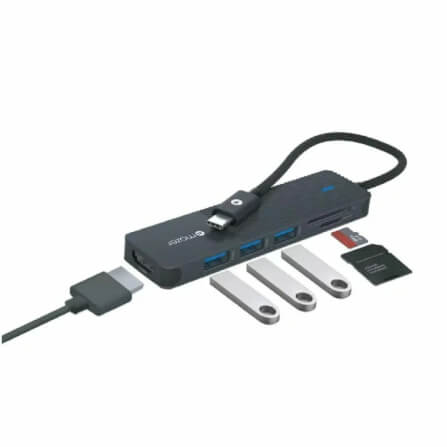 อุปกรณ์เชื่อมต่อ ยูเอสบี-ซี มีเดีย ฮับ MAZER M-UC2MULTI7001-BK PRO 6-IN-1 HUB_1