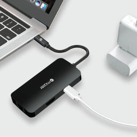 อุปกรณ์เชื่อมต่อ ยูเอสบี-ซี มีเดีย ฮับ MAZER M-UC2MULTI4060-BK MAZER USB-C 6-IN-1 HUB_1