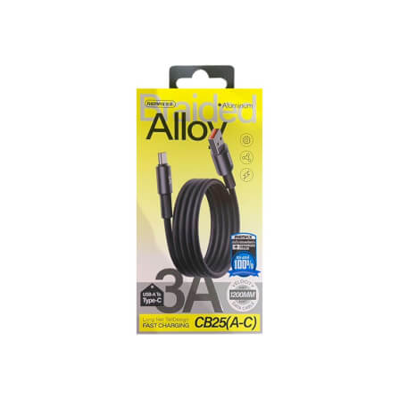 สายชาร์จ USB-A to Lightning REMAX CB25-BLK 3A ยาว 1.2 เมตร สีดำ_1