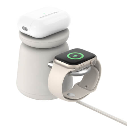 แท่นชาร์จไร้สาย BELKIN WIZ020BTH37 2IN1 ชาร์จเร็วเทคโนโลยี MAGSAFE สีครีม_2