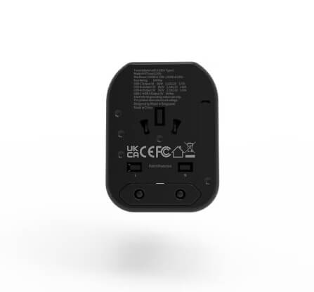 หัวแปลงปลั๊กไฟ MAZER M-IFTRAVEL120PD-BG รองรับไฟสูงสุด 2400 วัตต์_2