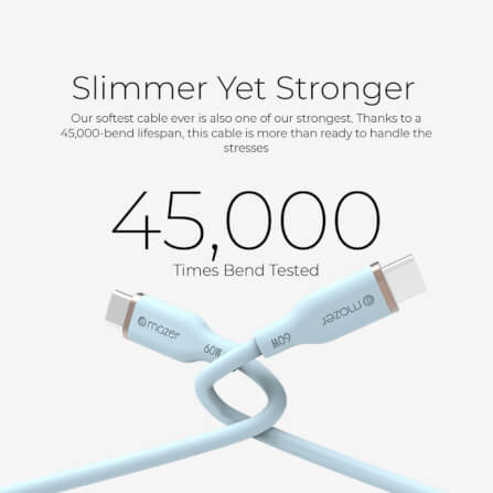สายชาร์จ USB-C TO USB-C MAZER M-FLEX-C265-WH 60 วัตต์ ยาว 2 เมตร สีขาว_2