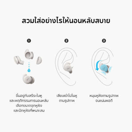 หูฟังไร้สาย Soundcore A6611Z21 A20 Sleep 14/80 ชม. สีขาว_5