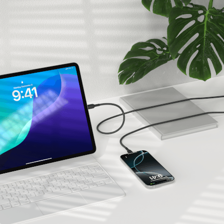 สายชาร์จเร็ว USB-C BELKIN CAB024 ชาร์จเร็ว 60 วัตต์ สายถักไนล่อน ยาว 1 เมตร สีดำ_6