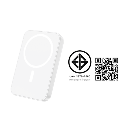 แบตเตอรี่สำรอง Pisen TP-D111-WHT 10,000mAh ชาร์จไร้สาย ชาร์จเร็วสูงสุด 20 วัตต์ PowerMag สีขาว_2