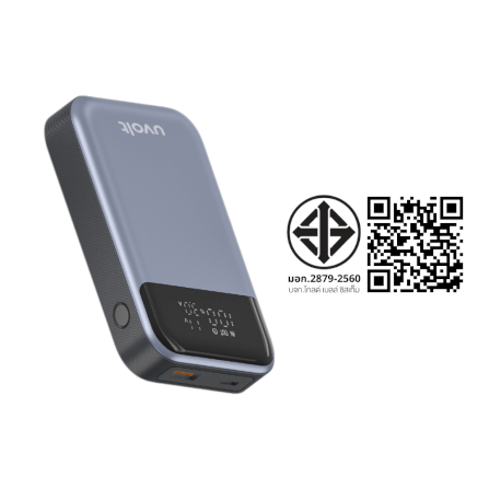 แบตเตอรี่สำรอง UVOLT EP-I106 UNTRATHIN ความจุ 10,000 MAH มีจอแสดงผลแบตเตอรี่ สีเทาเข้ม_2