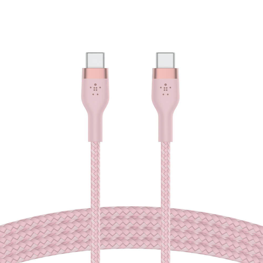 สายชาร์จ USB-C to USB-C Belkin CAB011bt1MPK สายถักแบบพรีเมี่ยม PRO Flex 1 เมตร สีชมพู_4