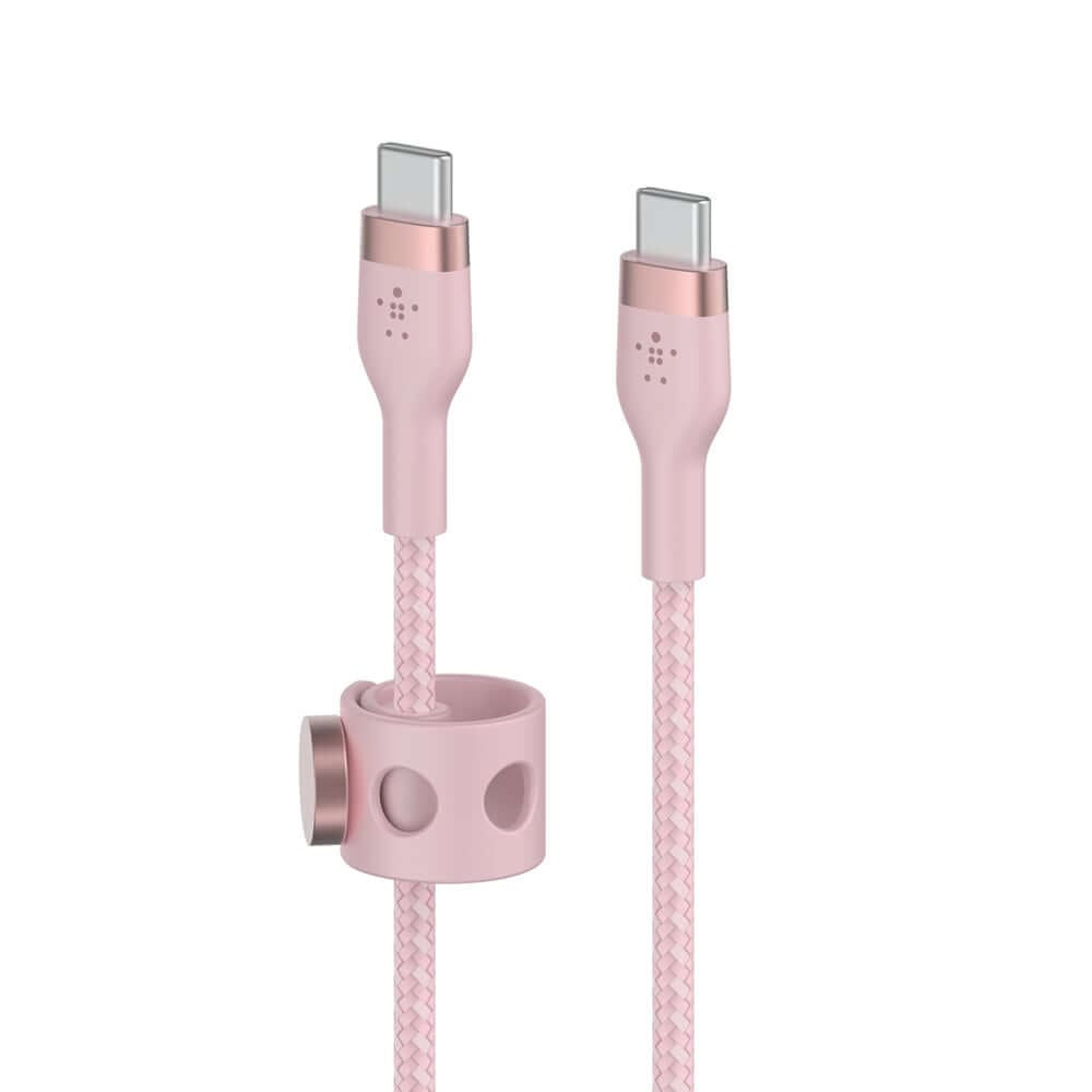 สายชาร์จ USB-C to USB-C Belkin CAB011bt1MPK สายถักแบบพรีเมี่ยม PRO Flex 1 เมตร สีชมพู_0